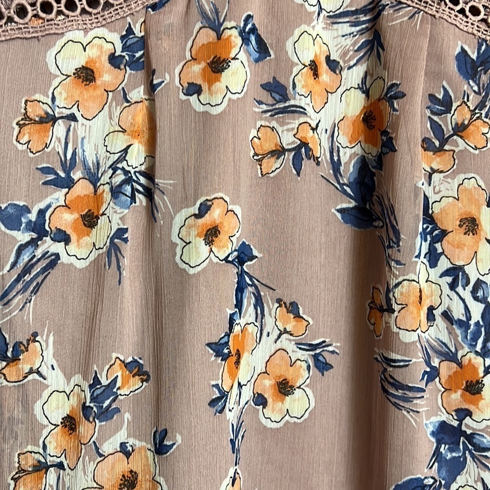 Flying Monkey Floral Dress Light Rose Size Medium - Picture 6 of 9